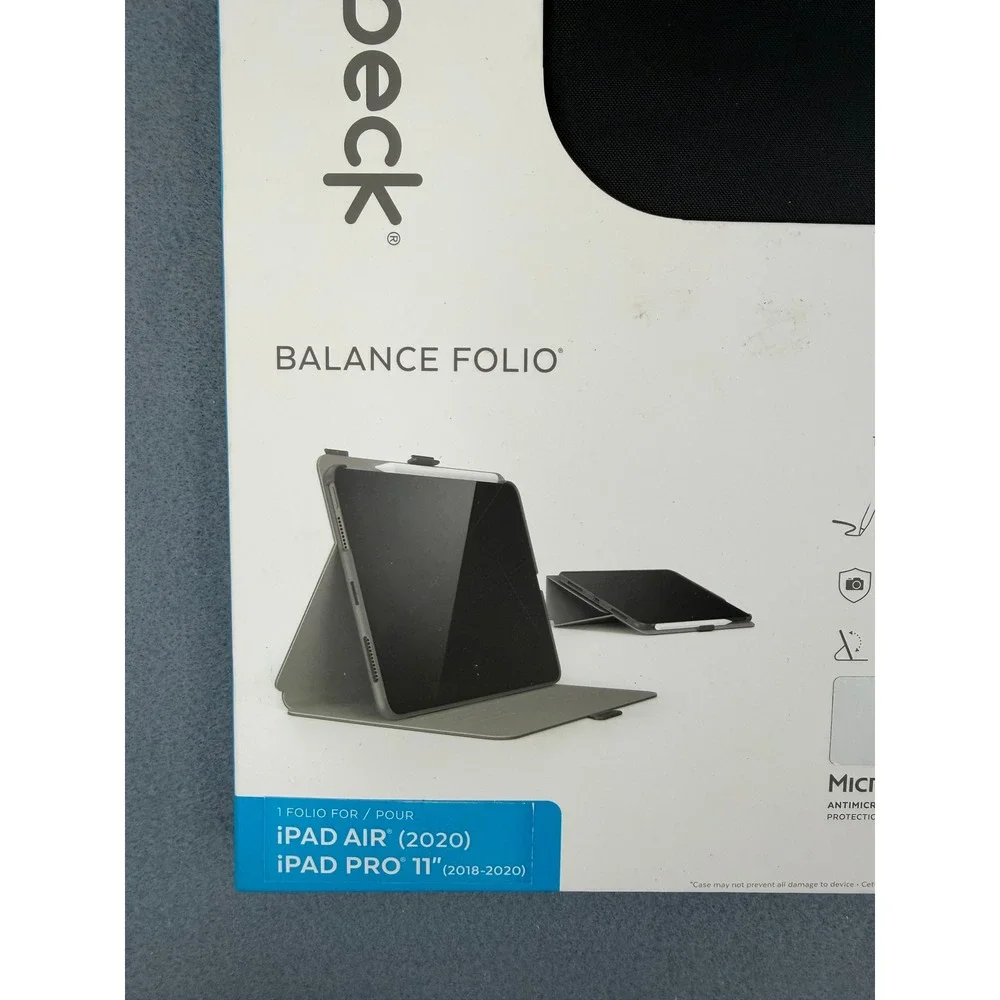 Speck Balance Folio iPad Air 2020 iPad Pro 11 Black Case Microban Protective